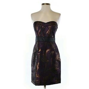 Minuet Purple And Gold Strapless Sweatheart Dress Size Medium Strapless NEW